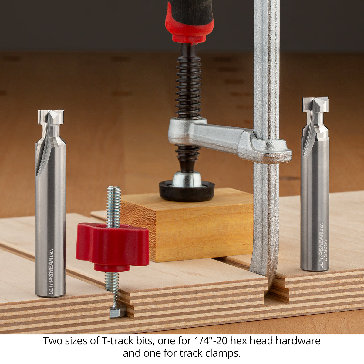 T-Slot Router Bits - Track Clamps & Hex Bolts - Super C Solid Carbide