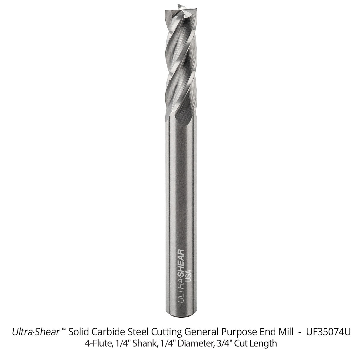 Steel Cutting General Purpose End Mills - Solid Carbide - 4 Flute - Square End