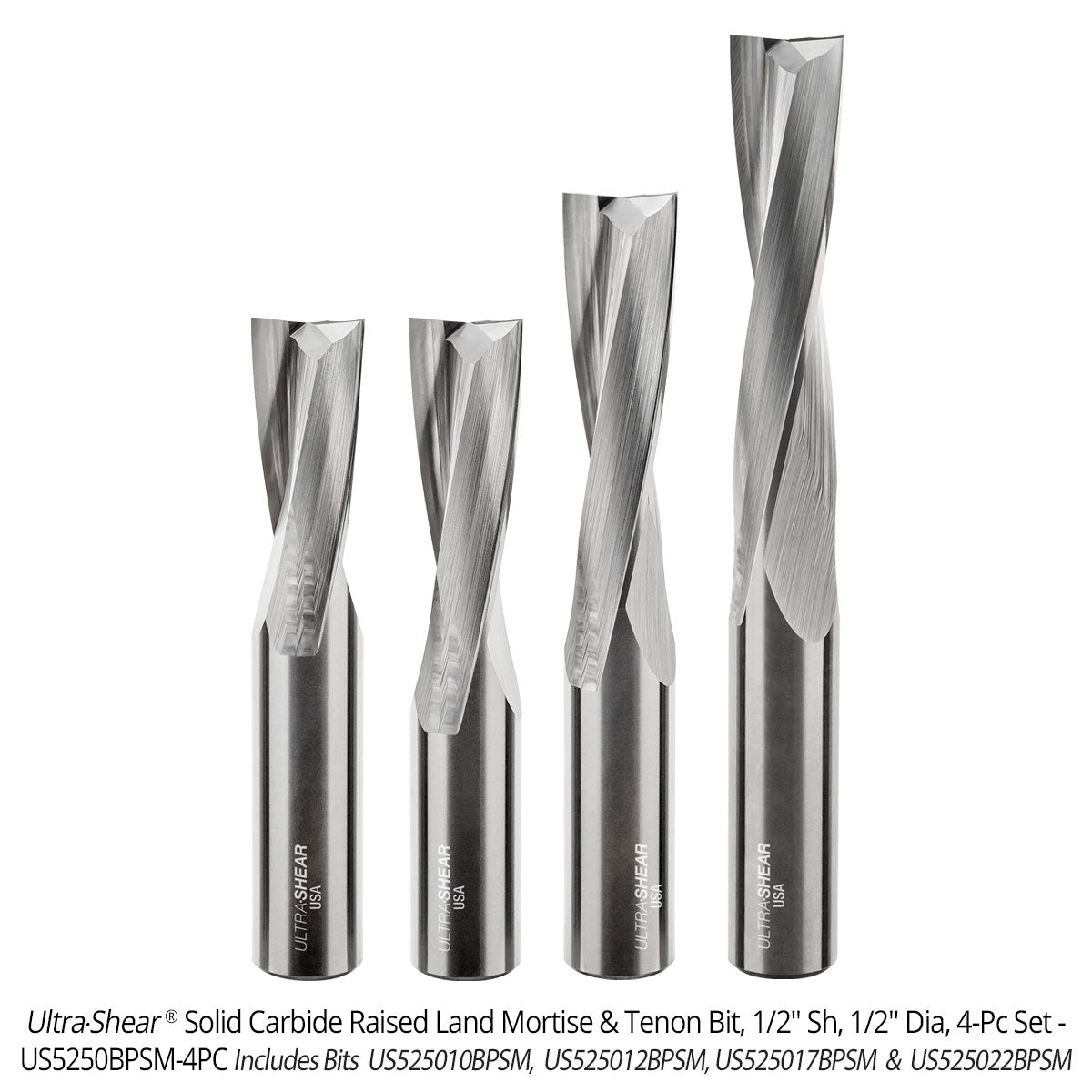 Raised Land Mortise and Tenon Router Bits - Solid Carbide