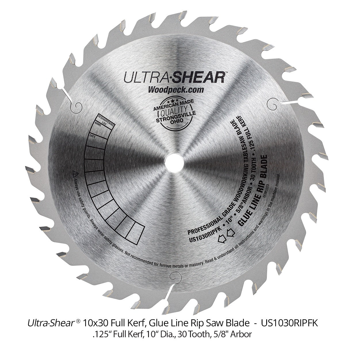 Ultra-Shear 10" 30-Tooth Glue Line Rip Table Saw Blade