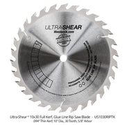 Ultra-Shear 10 x 30 ATBF Glue Line Rip Blade, Thin Kerf, 5/8" Arbor - OPEN BOX