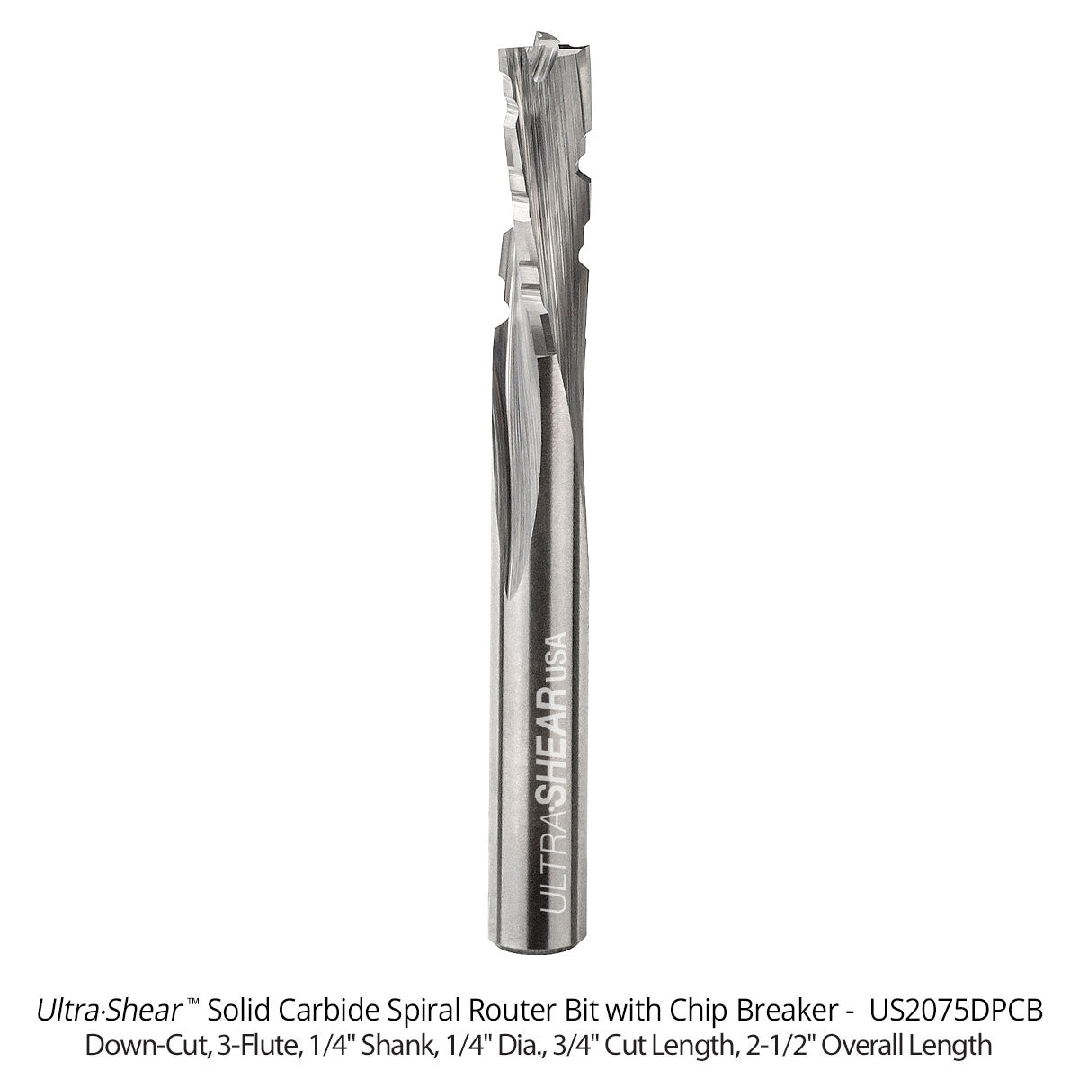 Phenolic Chip Breaker Router Bits - Super-C Solid Carbide - 3 Flute