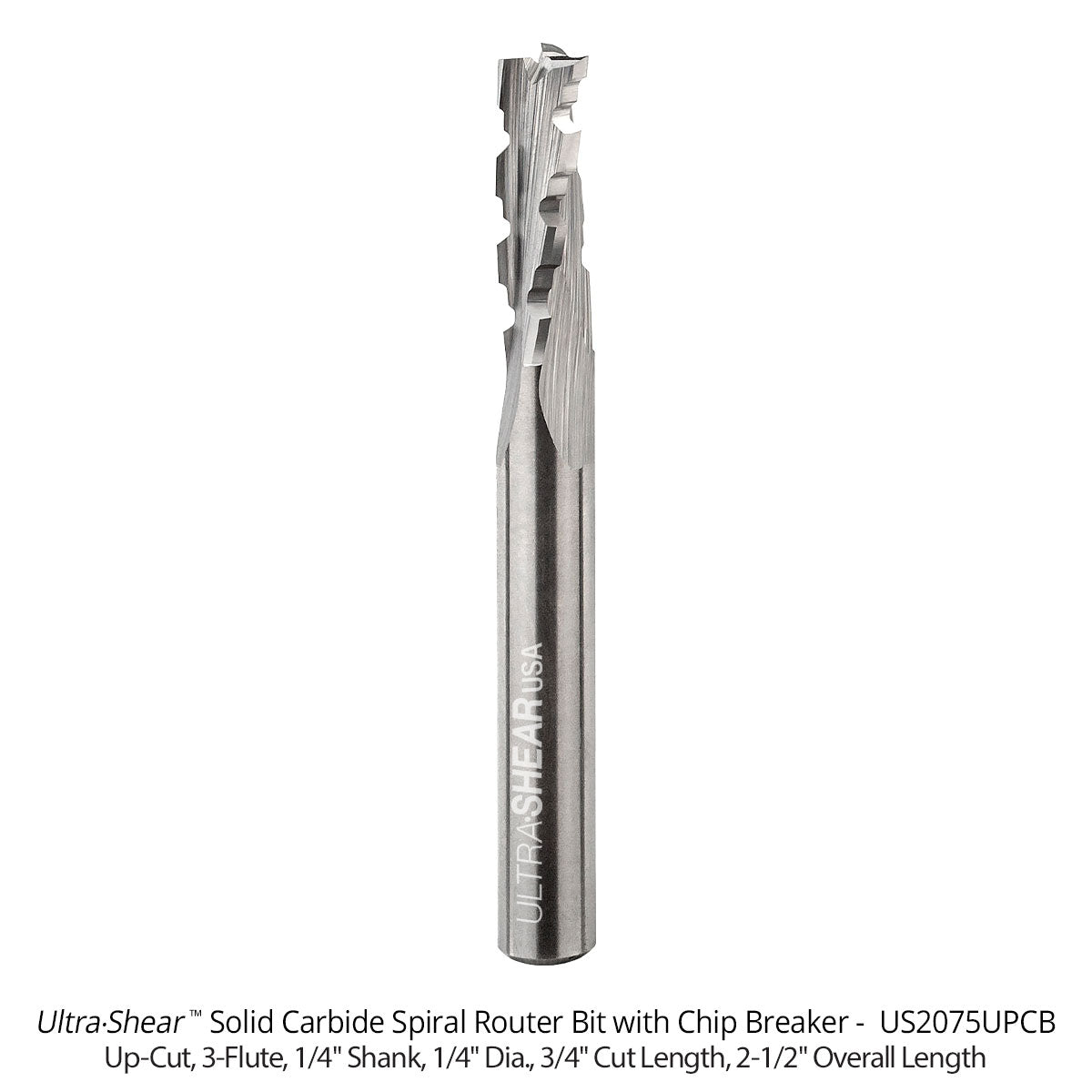 Phenolic Chip Breaker Router Bits - Super-C Solid Carbide - 3 Flute