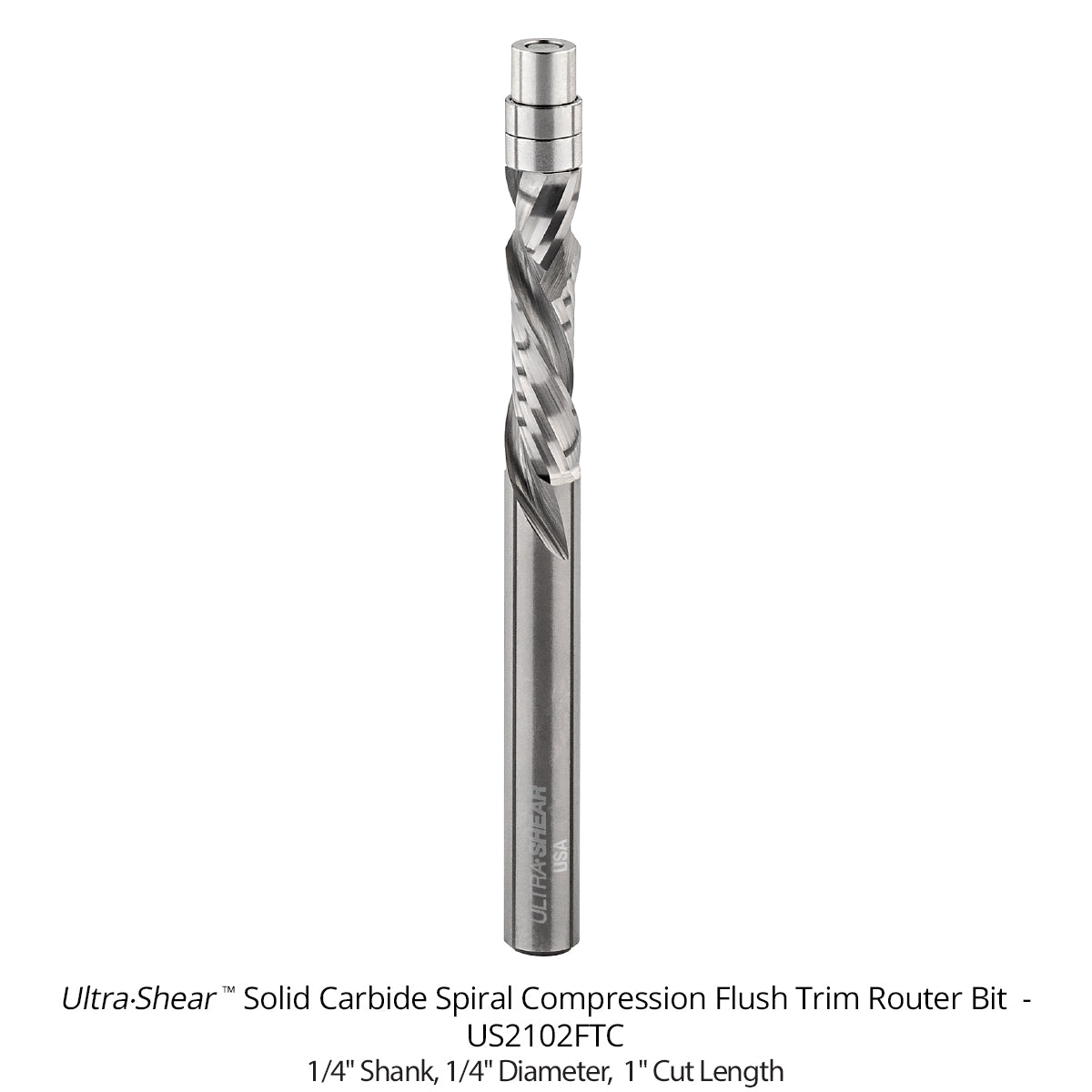 Compression Flush Trim Router Bits - 1/4 Shank - Solid Carbide