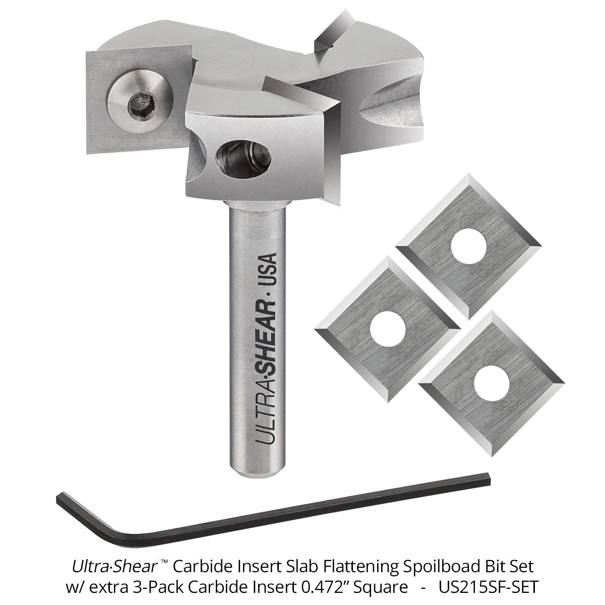 Spoilboard Router Bits - 1-1/2 Diameter - Carbide Insert - 3 Flute