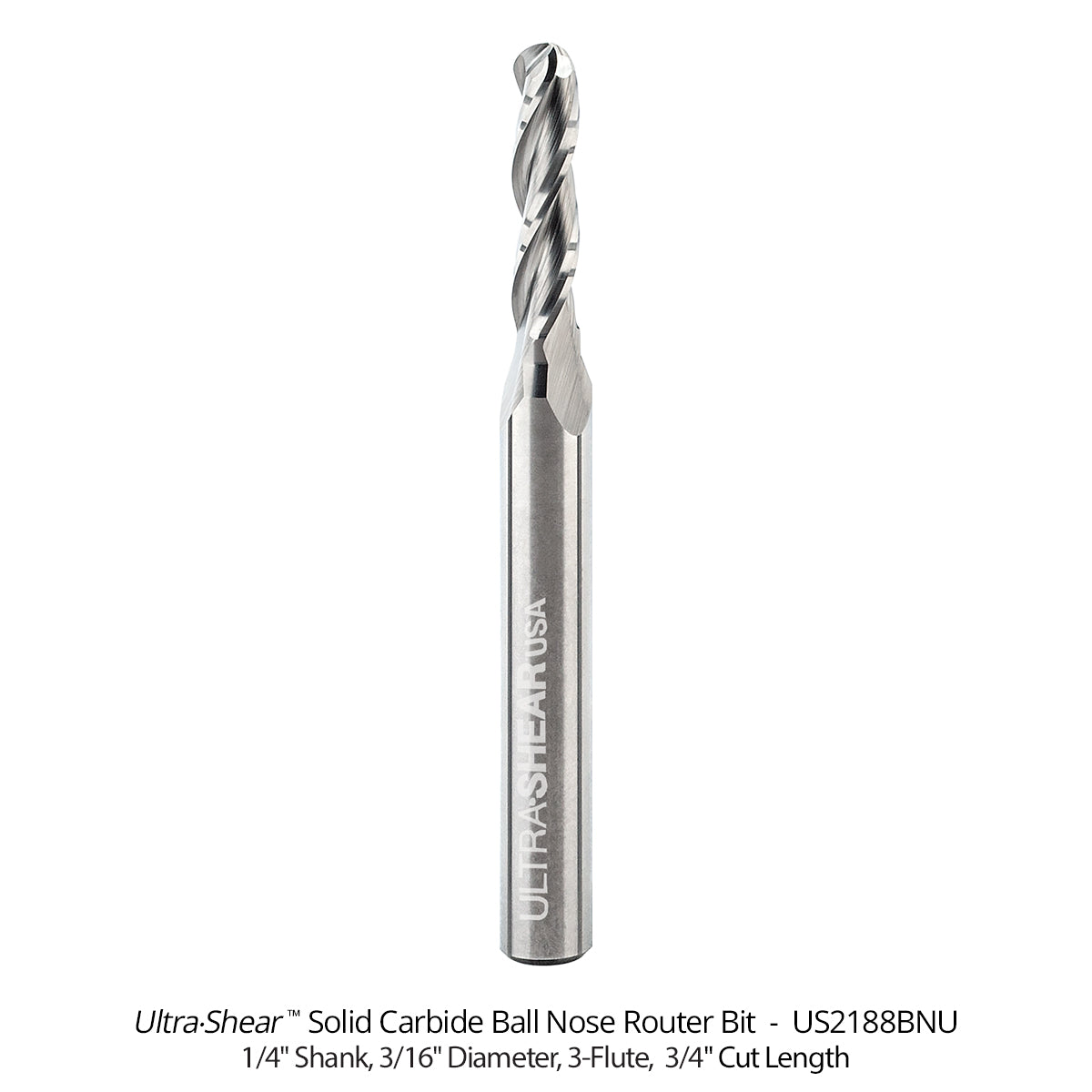 Ball Nose CNC Router Bits - Solid Carbide - 3-Flute