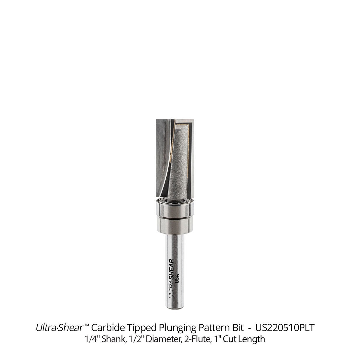 Plunging Pattern Router Bits - Carbide Tipped - 2 Flute
