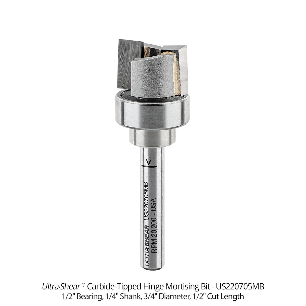Hinge Mortising Router Bits - Carbide Tipped