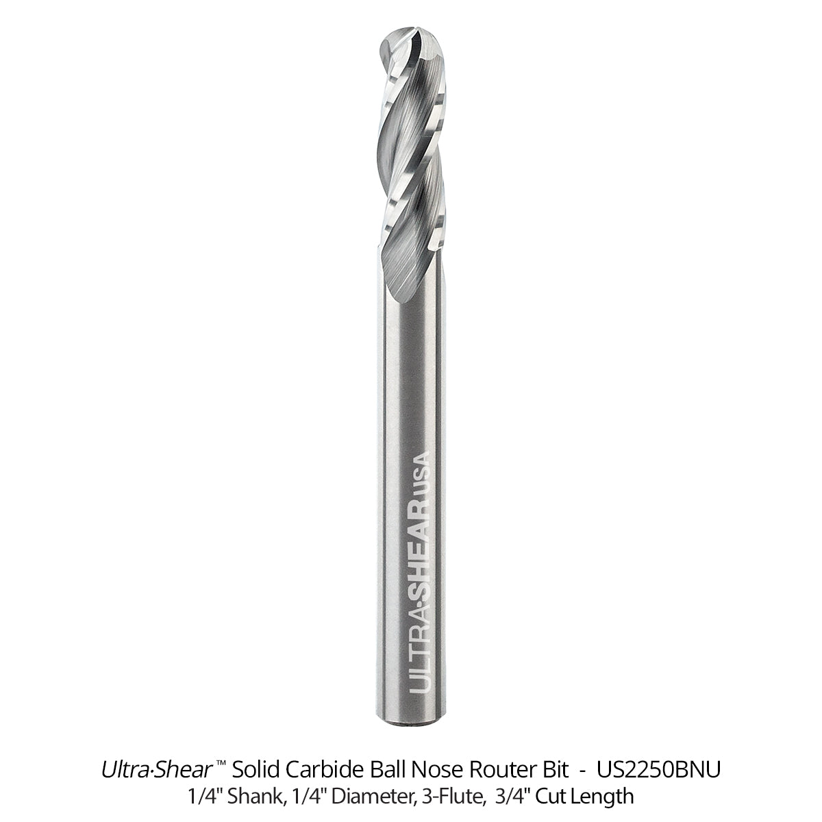 Ball Nose CNC Router Bits - Solid Carbide - 3-Flute
