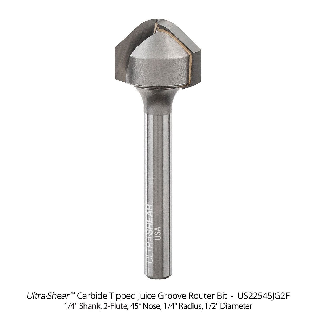 Juice Groove Router Bits - Round Nose - Carbide Tipped - 2-Flute
