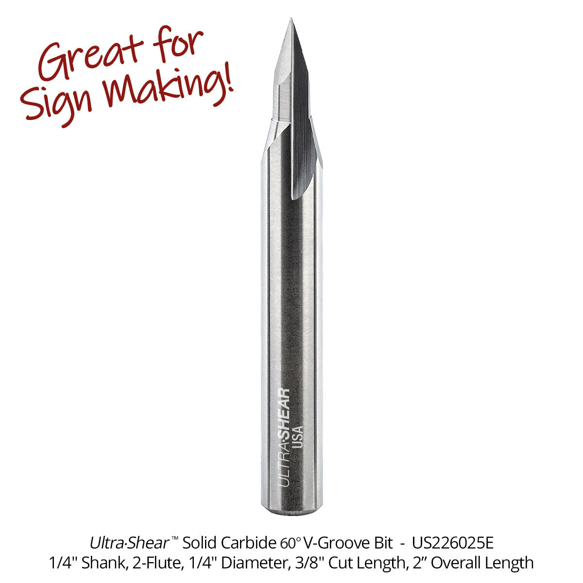 Engraving Router Bits for Freehand Sign Making - Solid Carbide