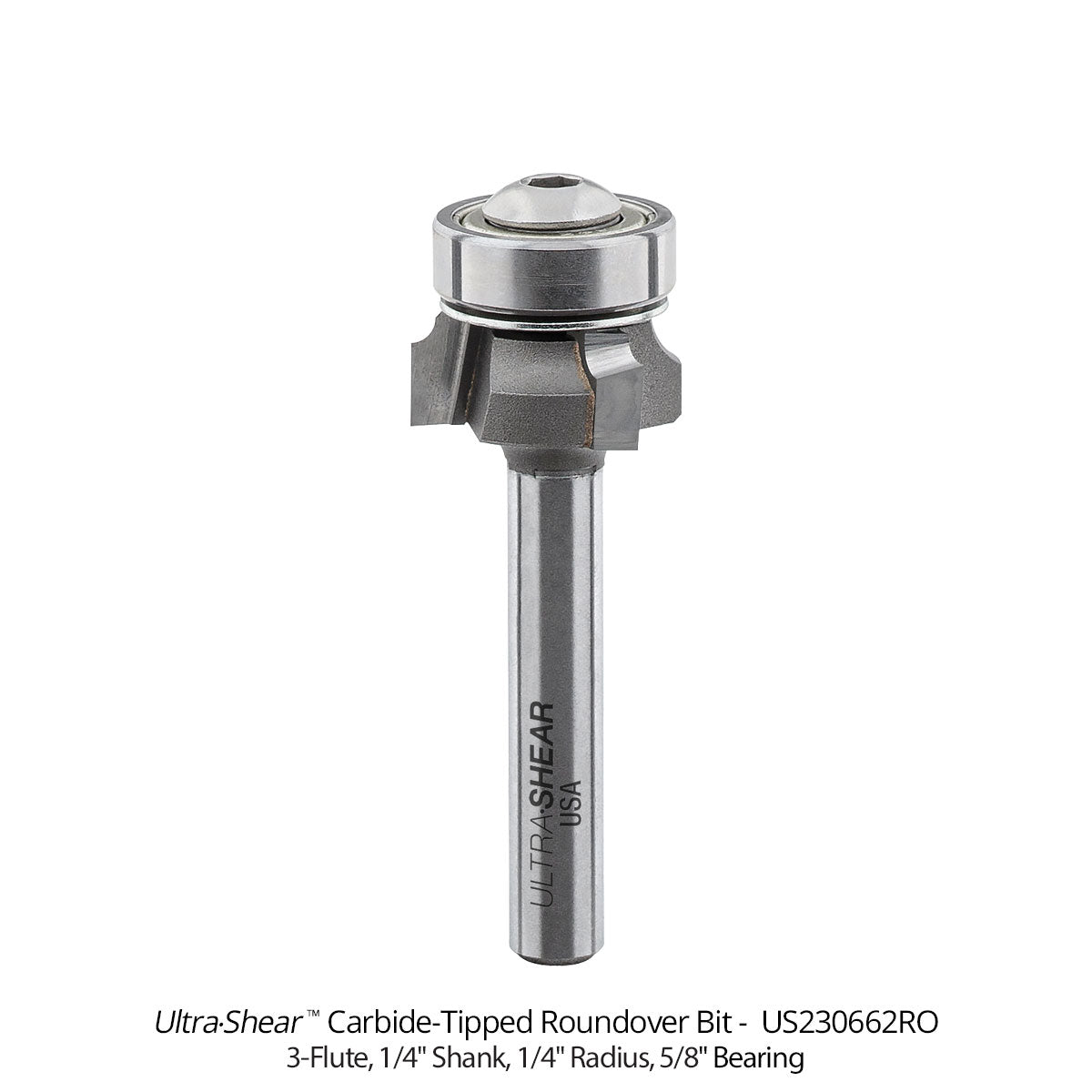 3-Flute Carbide Tipped Roundover Bit Open Box