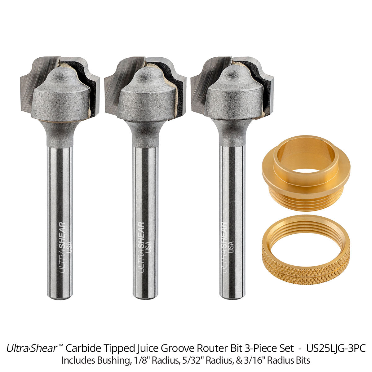 Budd&joey ブージートーピード Juice Groove Router Bits | Carbide Tipped | 1/4 SH | Flat Bottom