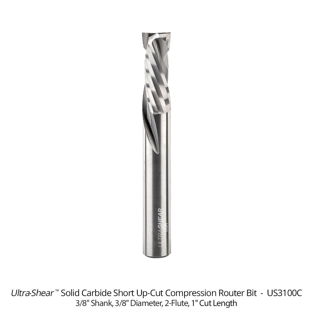 Mortising Compression CNC Router Bits - Short Up-Cut Design - Solid Carbide