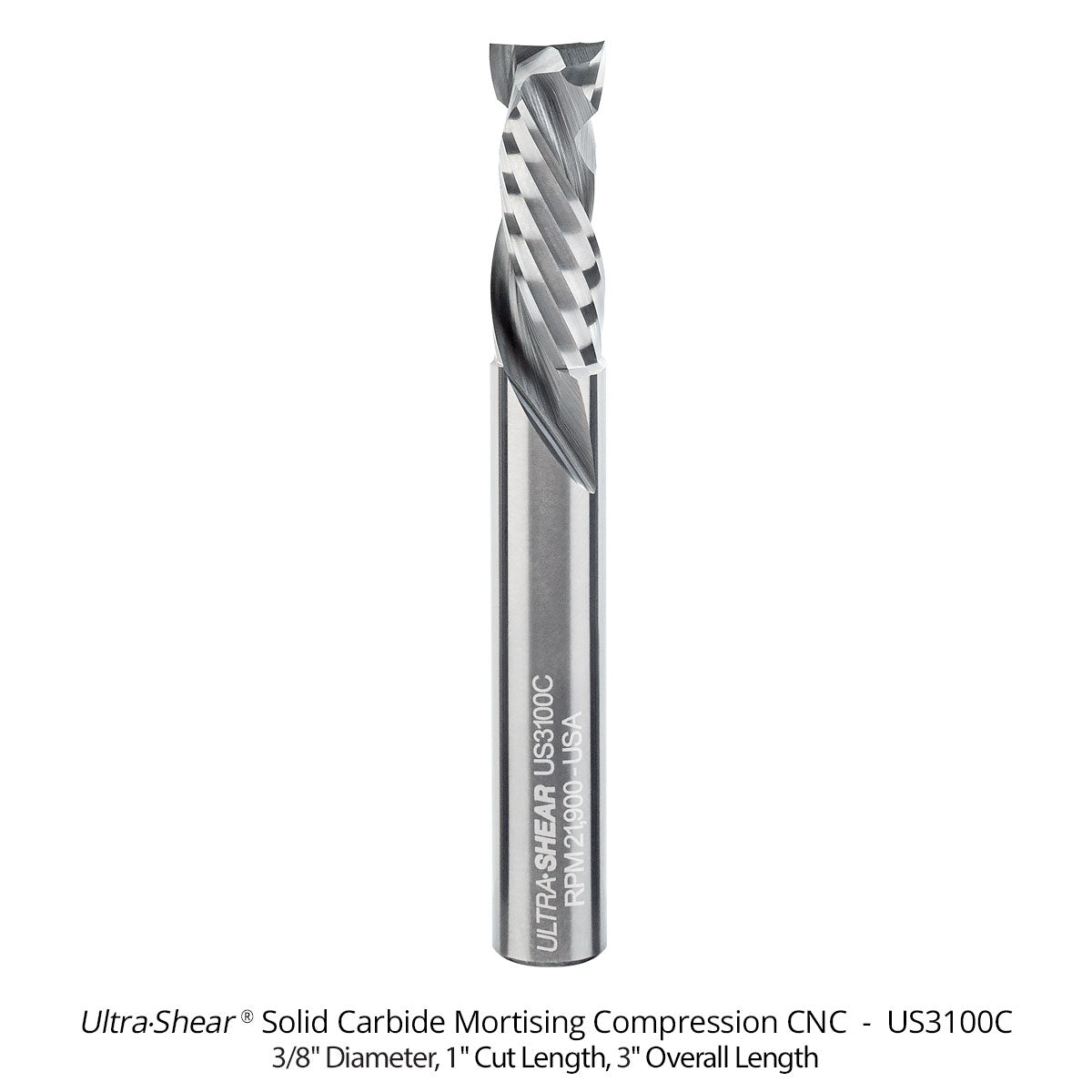 Mortising Compression CNC Router Bits - Short Up-Cut Design - Solid Carbide