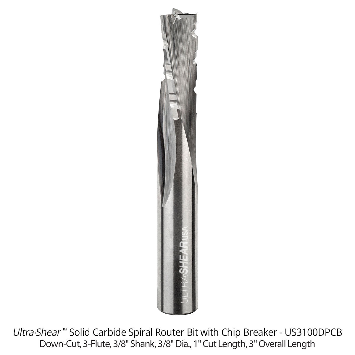 Phenolic Chip Breaker Router Bits - Super-C Solid Carbide - 3 Flute