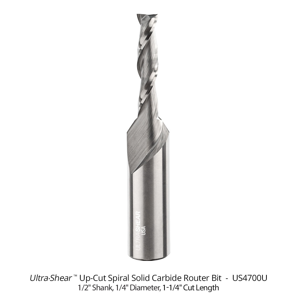 Spiral CNC Router Bits - Solid Carbide - 1/2 Shank - 2 Flute