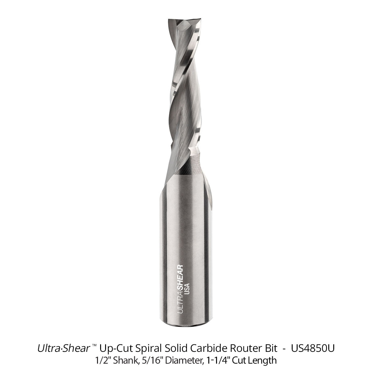 Spiral CNC Router Bits - Solid Carbide - 1/2 Shank - 2 Flute