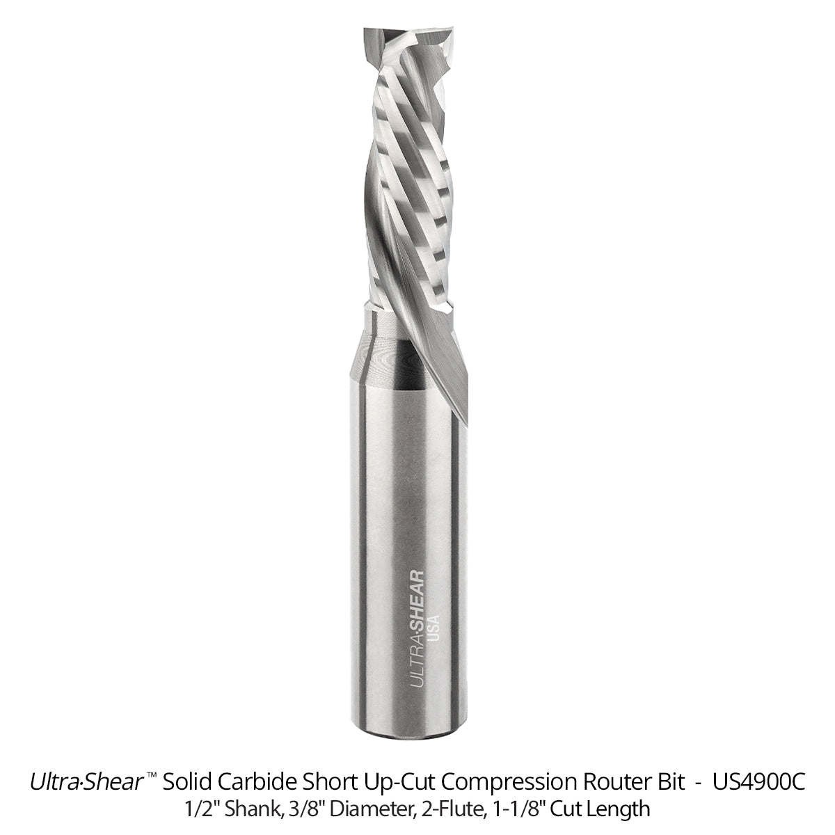 Mortising Compression CNC Router Bits - Short Up-Cut Design - Solid Carbide