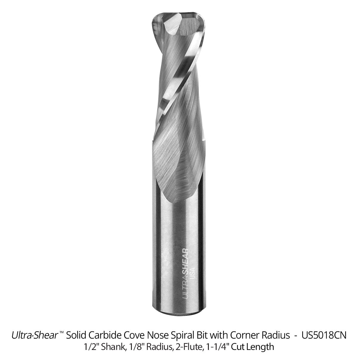 Cove Nose Spiral CNC Router Bits with Corner Radius