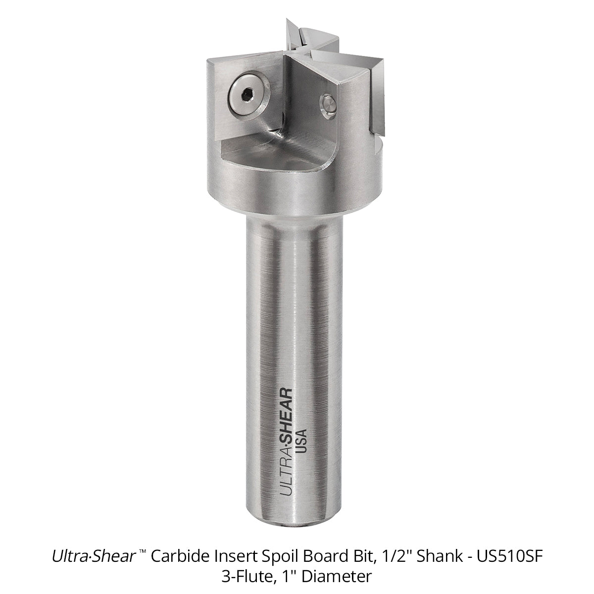 Spoilboard Router Bits - 1 Inch Diameter - Carbide Insert - 3 Flute