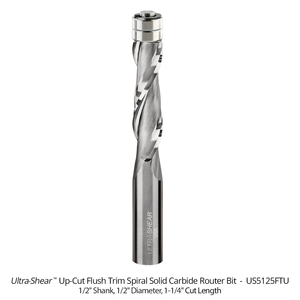 Flush Trim Router Bits - Solid Carbide - 1/2 Diameter - 2 Flute
