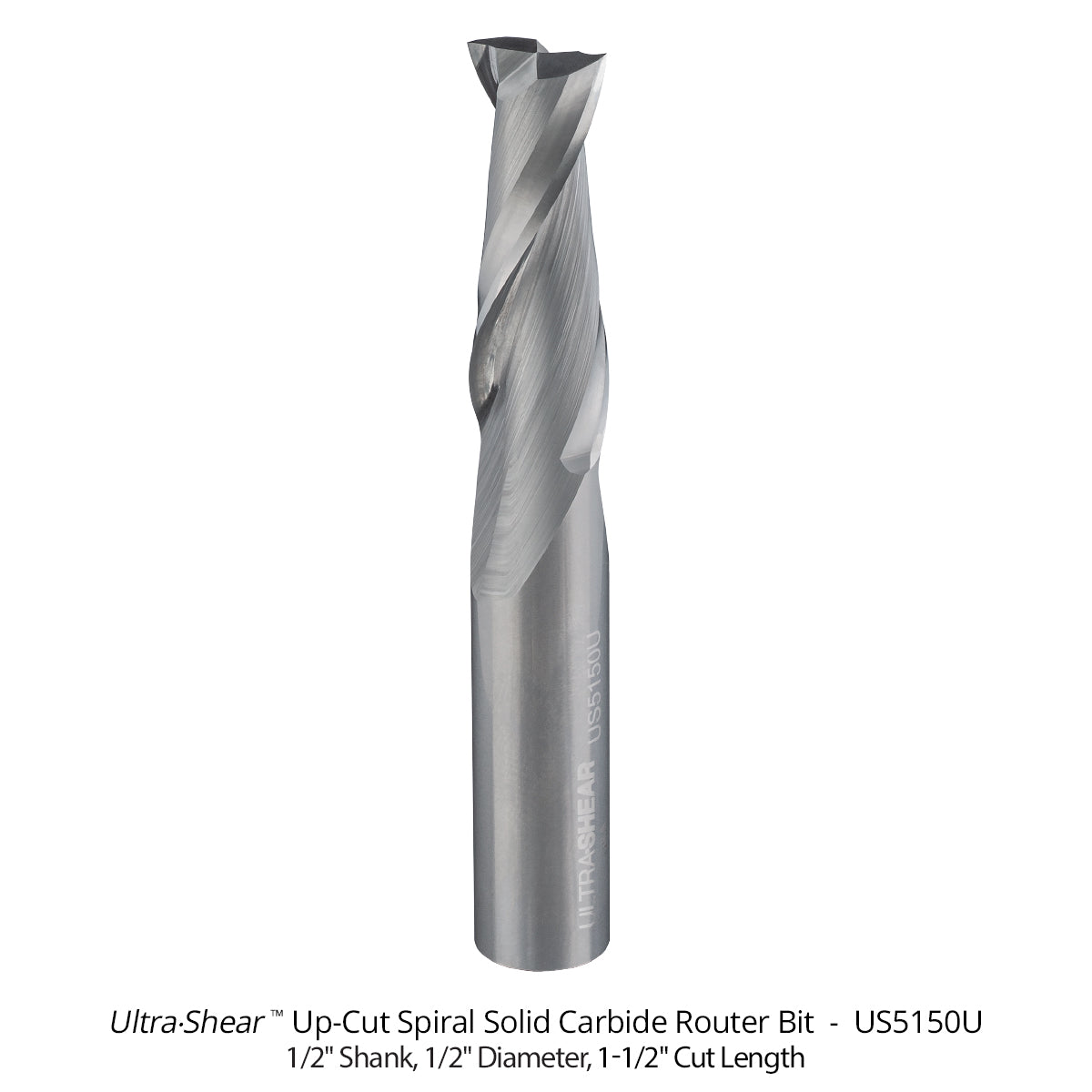 Spiral CNC Router Bits - Solid Carbide - 1/2 Shank - 2 Flute