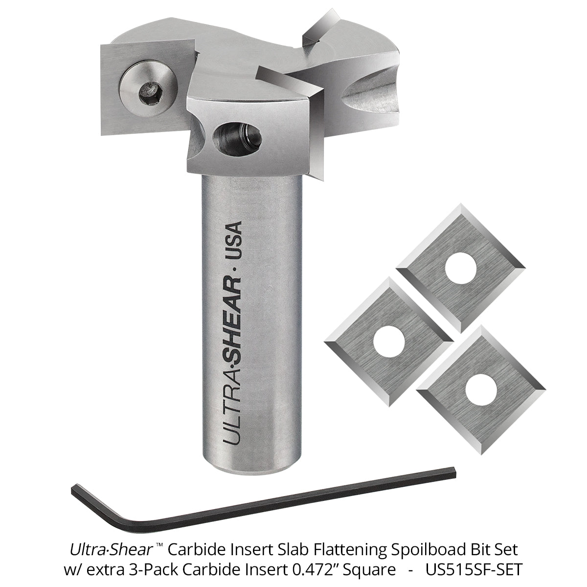 Spoilboard Router Bits - 1-1/2 Diameter - Carbide Insert - 3 Flute