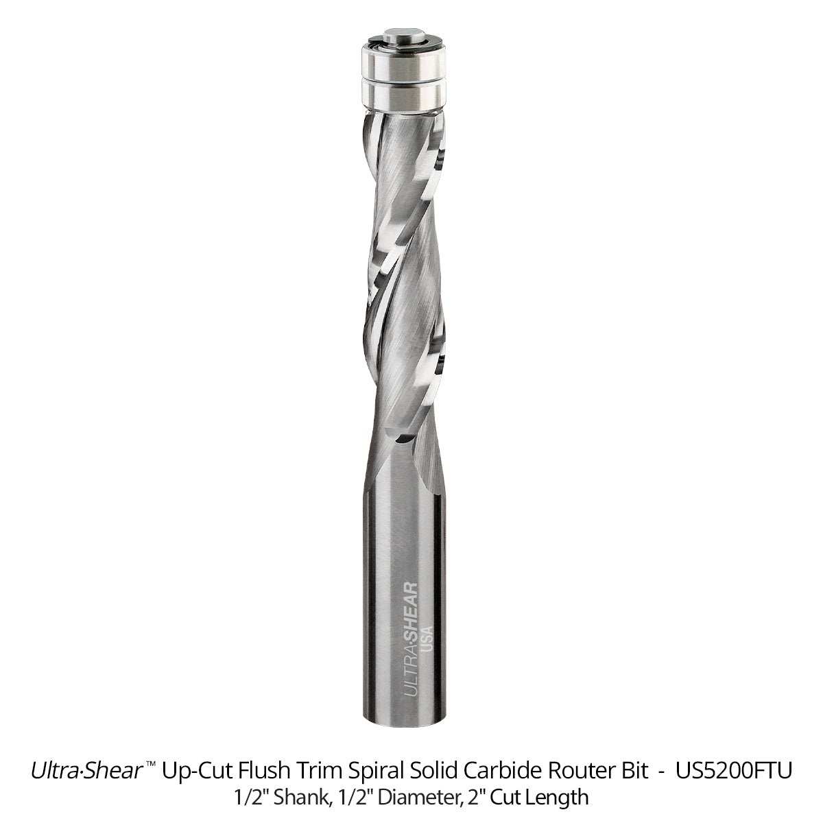 Flush Trim Router Bits - Solid Carbide - 1/2 Diameter - 2 Flute
