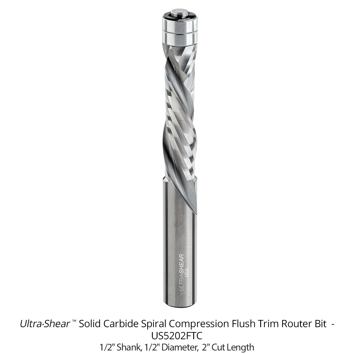 Compression Flush Trim Router Bits - 1/2 Shank - Solid Carbide