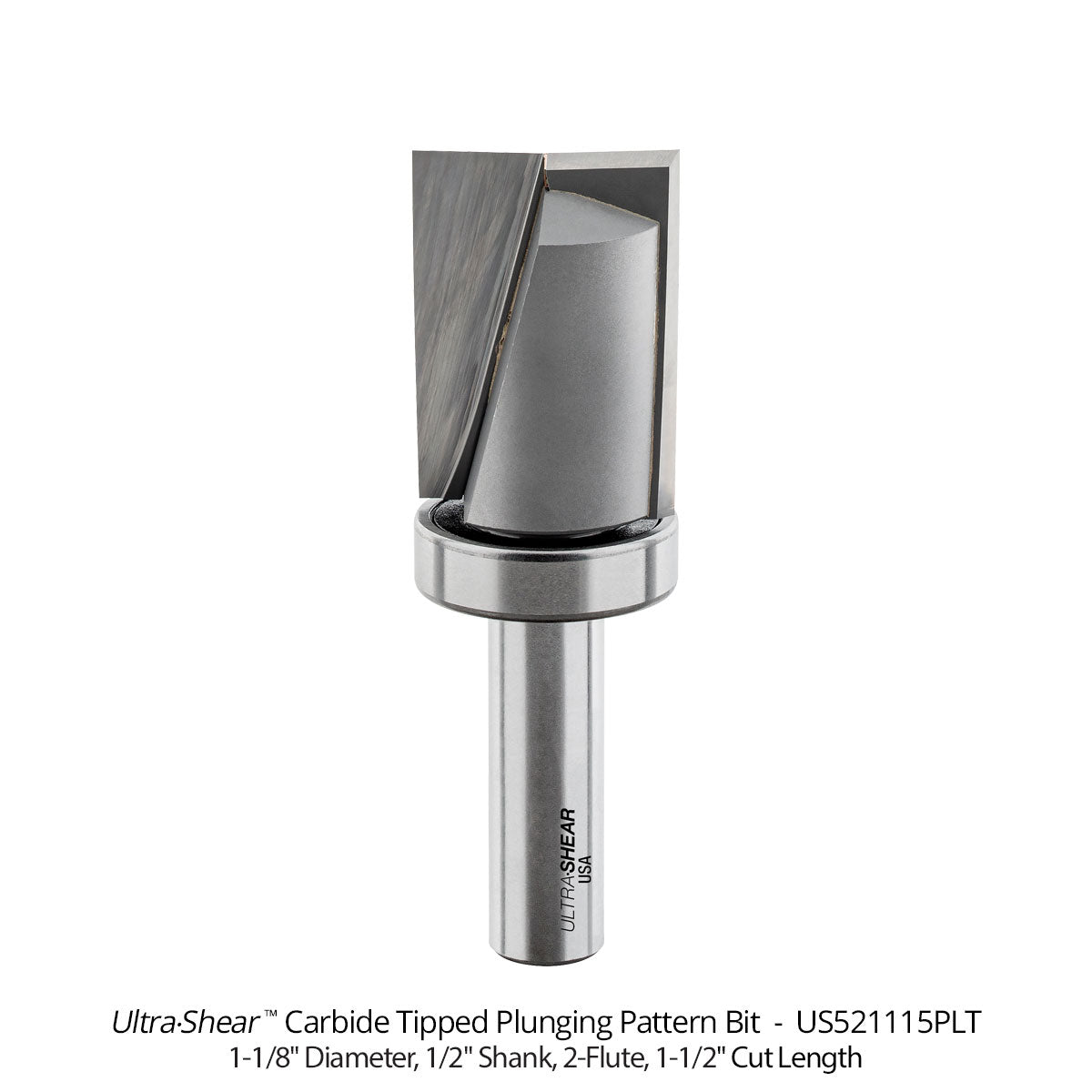 Plunging Pattern Router Bits - Carbide Tipped - 2 Flute
