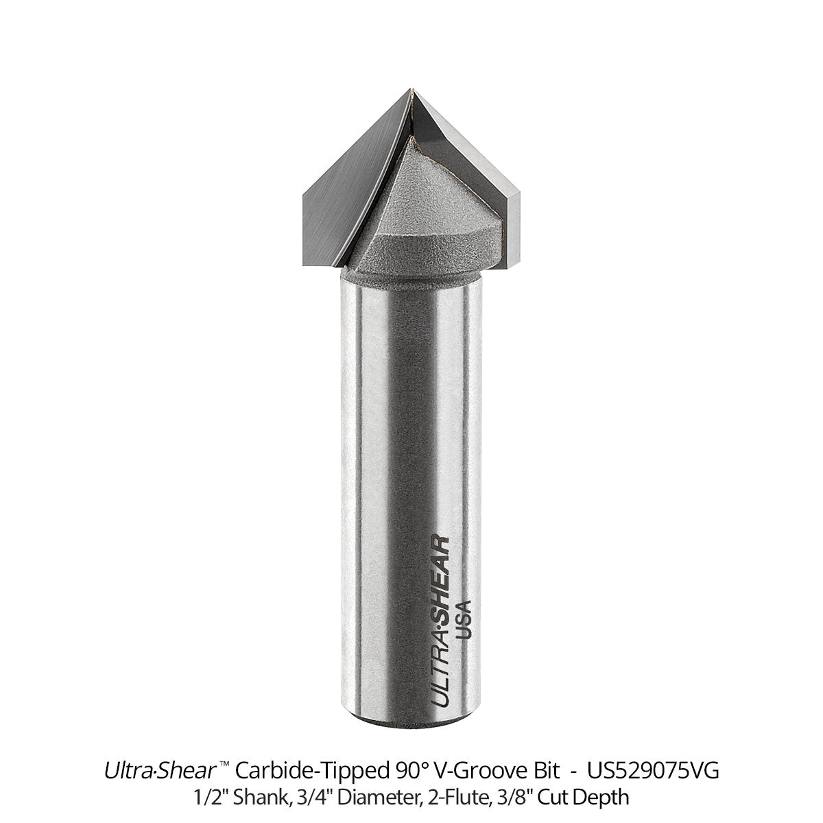 2-Flute, Carbide Tipped, V-Groove Bit Open Box