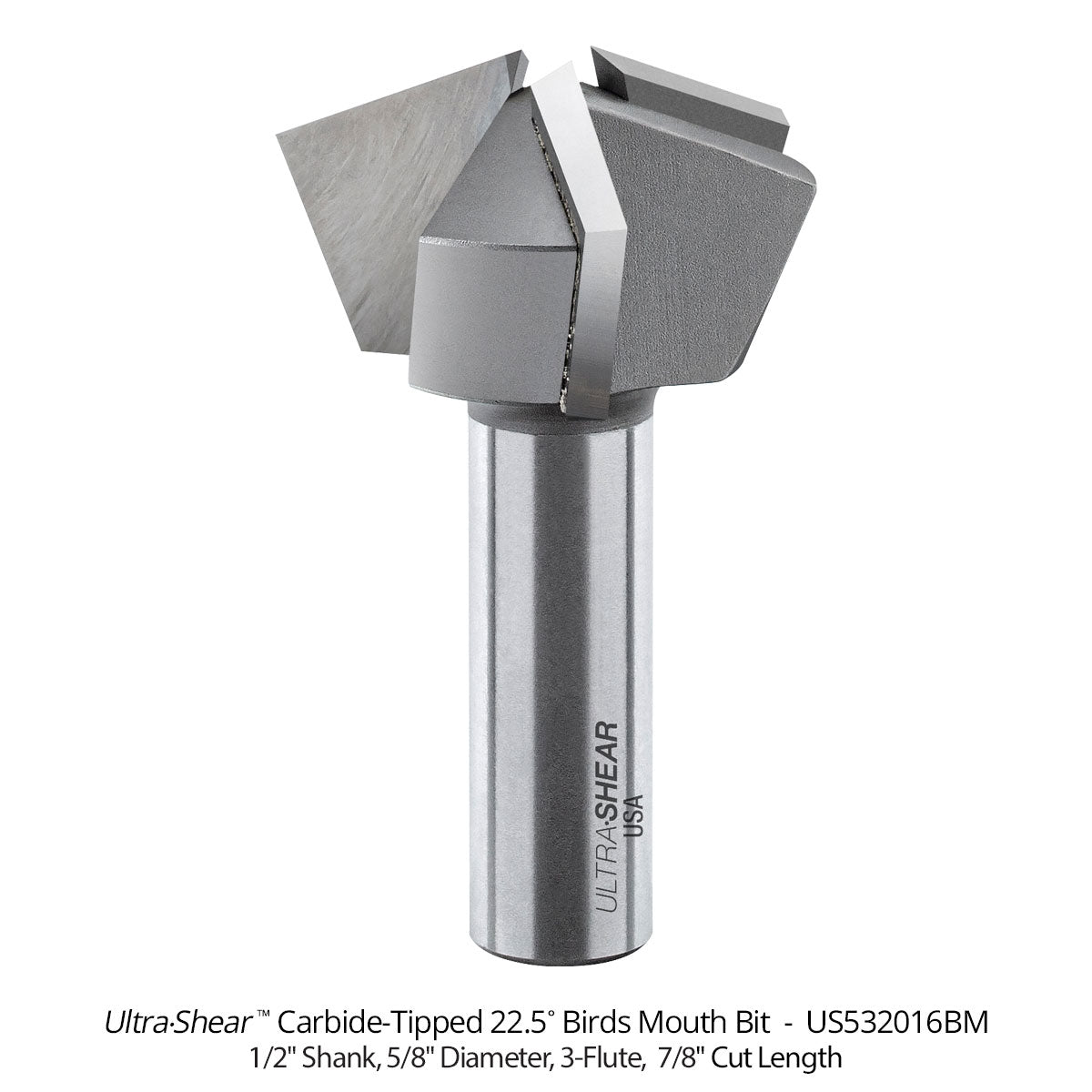 Birds Mouth Router Bits - Carbide Tipped - 3-Flute