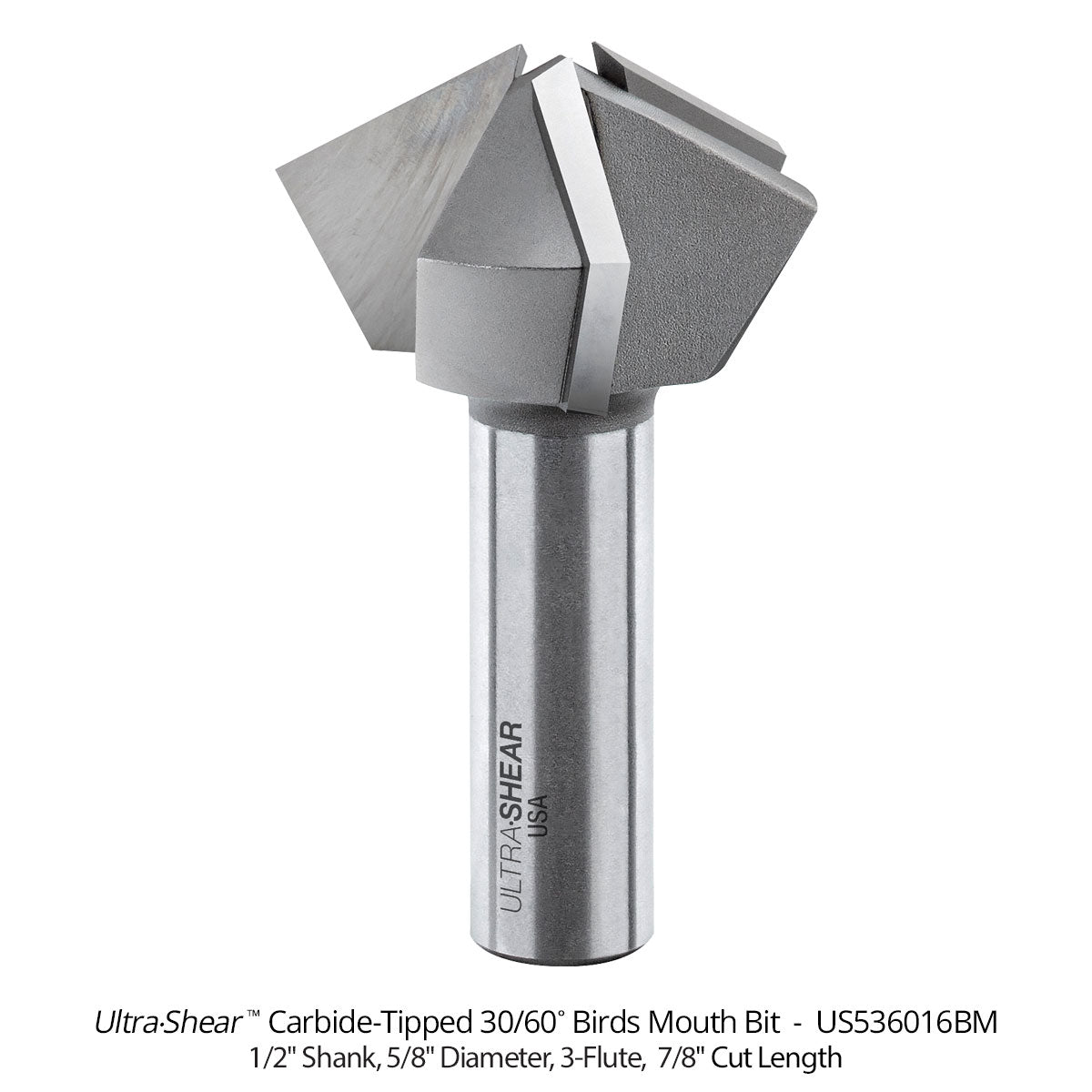 Birds Mouth Router Bits - Carbide Tipped - 3-Flute