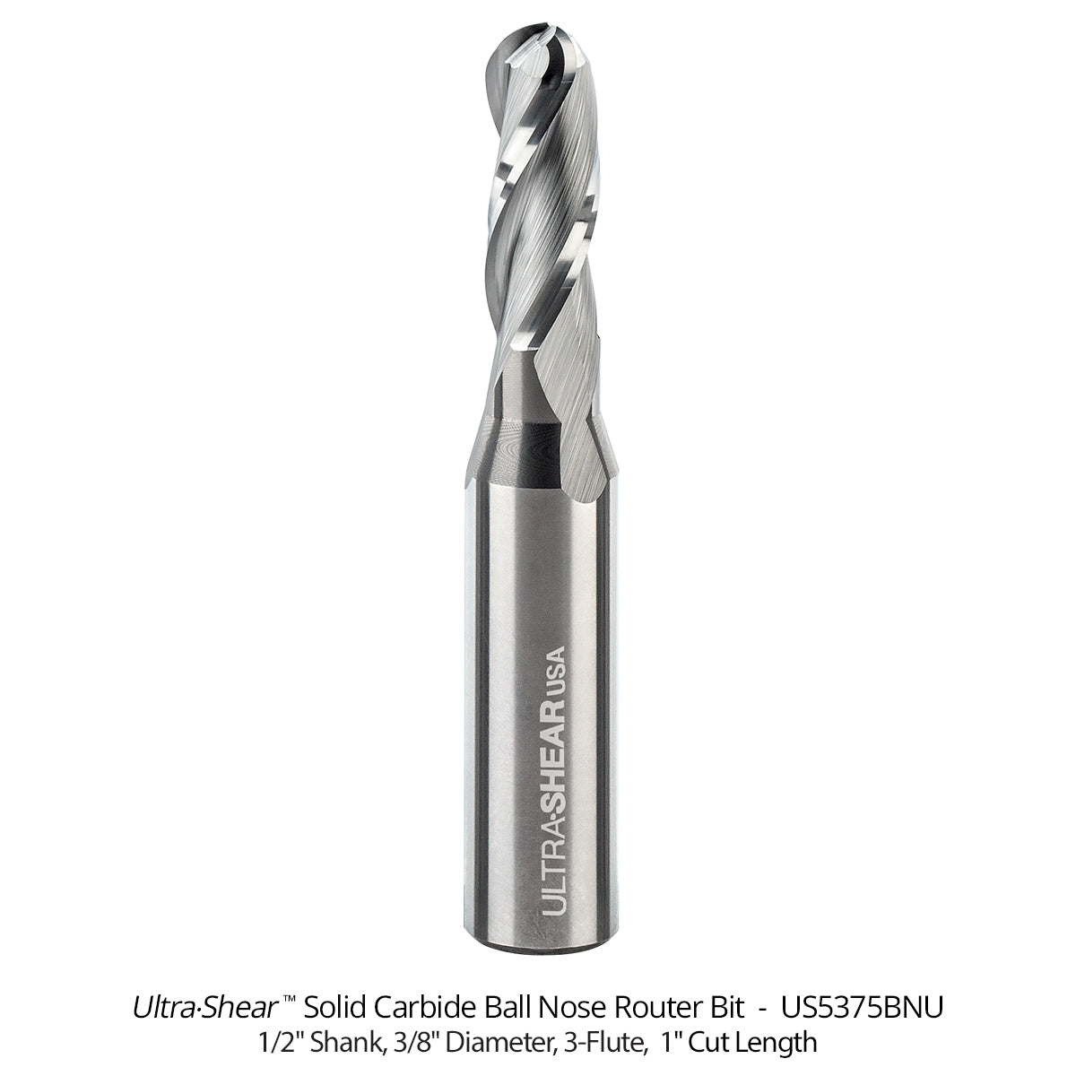 Ball Nose CNC Router Bits - Solid Carbide - 3-Flute