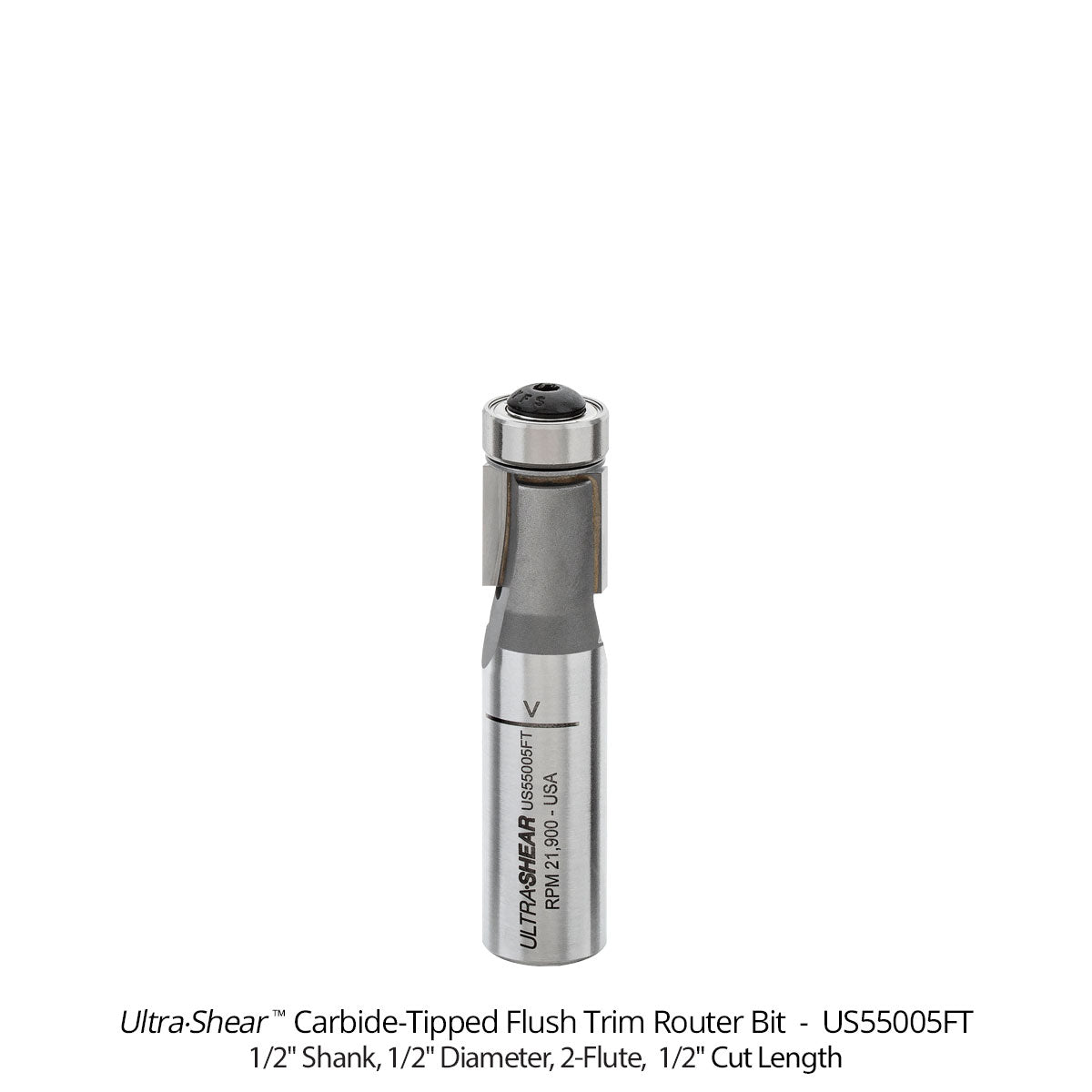 Flush Trim Router Bits - Carbide Tipped - 1/2 Diameter