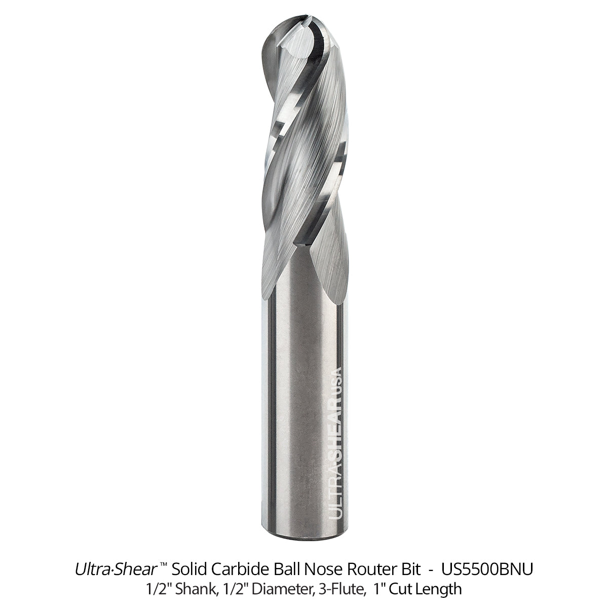 Ball Nose CNC Router Bits - Solid Carbide - 3-Flute