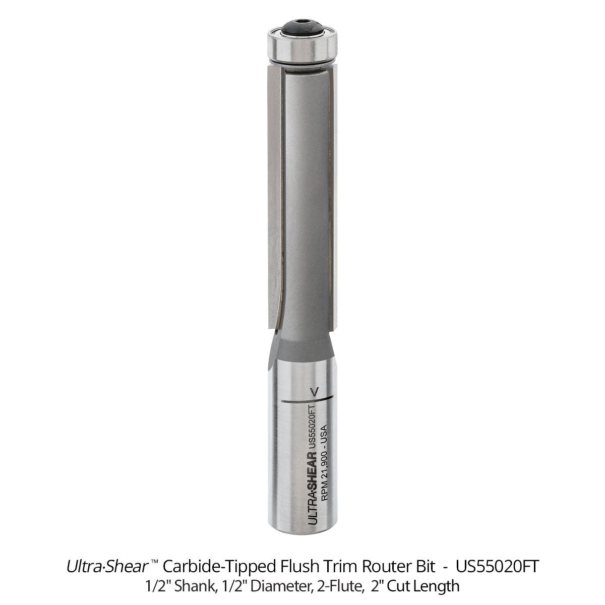 Flush Trim Router Bits - Carbide Tipped - 1/2 Diameter