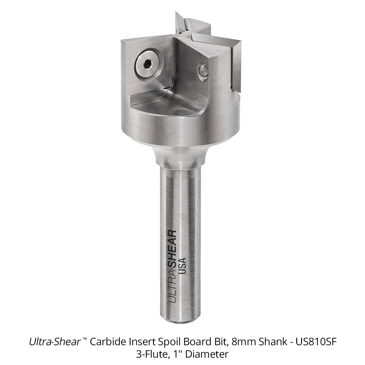 Spoilboard Router Bits - 1 Inch Diameter - Carbide Insert - 3 Flute