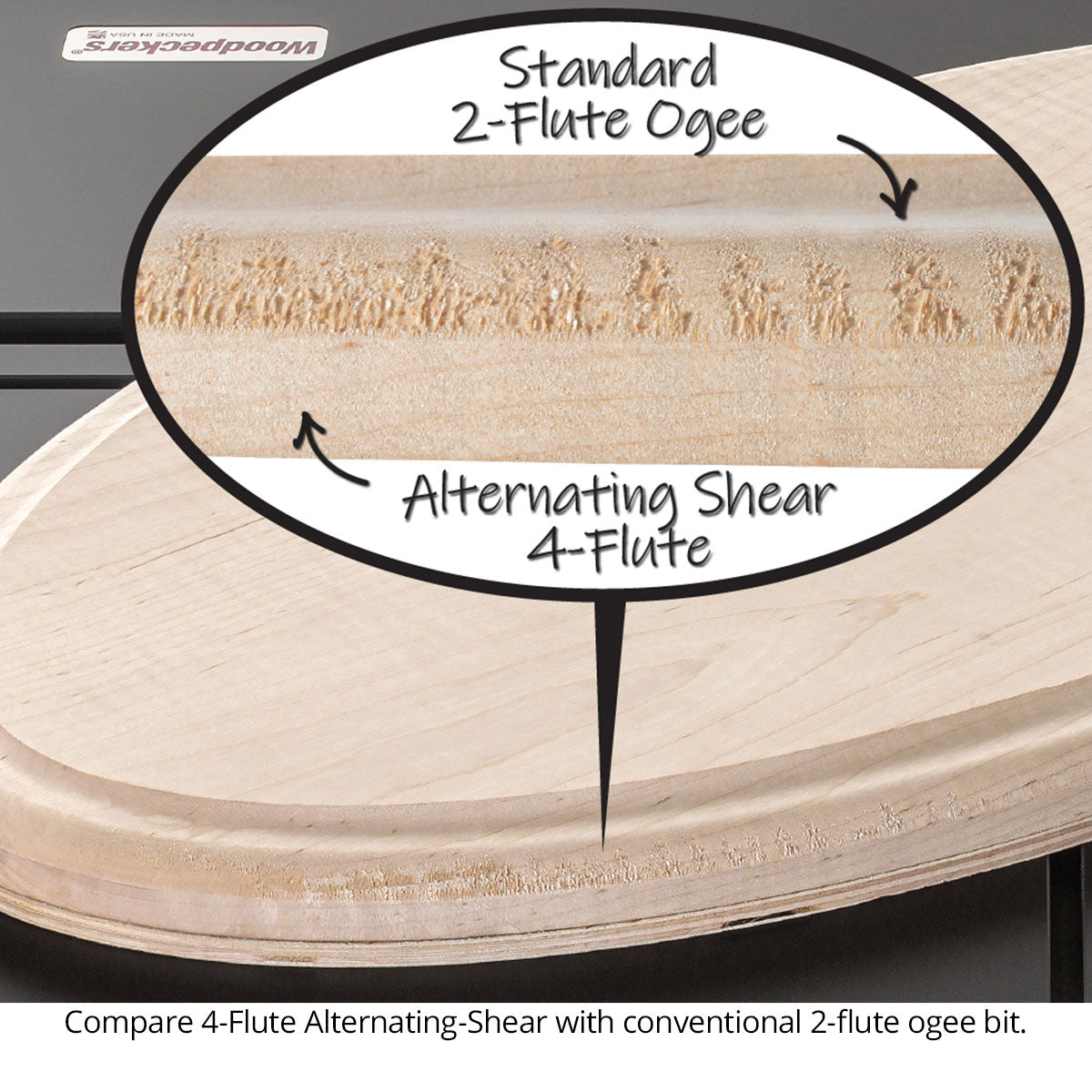 Alternating Shear Pattern & Flush Trim Router Bits - 4 Flute - Dual Bearing - Carbide Tipped - 1/2 Shank