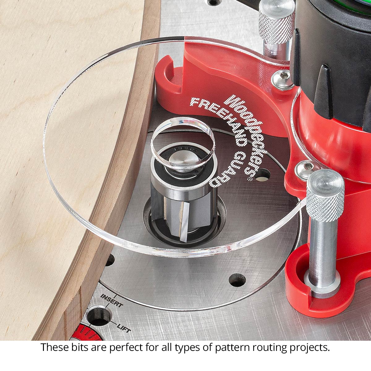 Alternating Shear Pattern & Flush Trim Router Bits - 4 Flute - Dual Bearing - Carbide Tipped - 1/2 Shank