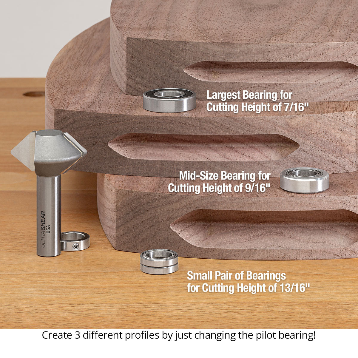 Finger Grip Groover Router Bits - V Groove Profile - Carbide Tipped - 2 Flute