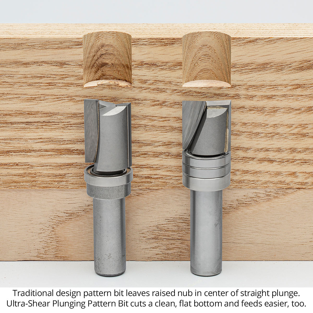 Plunging Pattern Router Bits - Carbide Tipped - 2 Flute