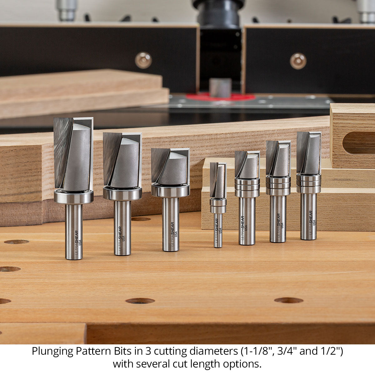 Plunging Pattern Router Bits - Carbide Tipped - 2 Flute