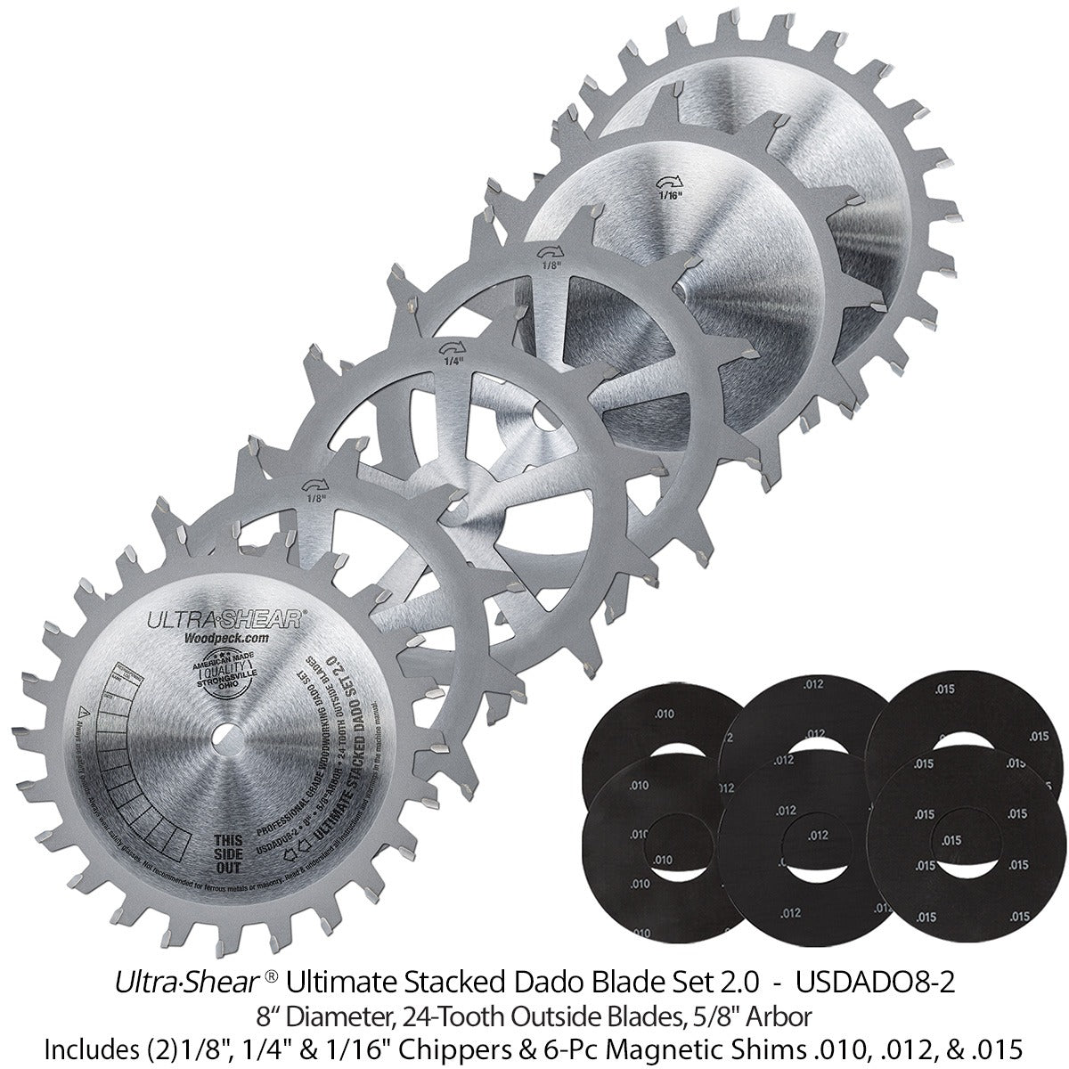 Ultra-Shear Ultimate Stacked Dado 2.0 Saw Blade Set