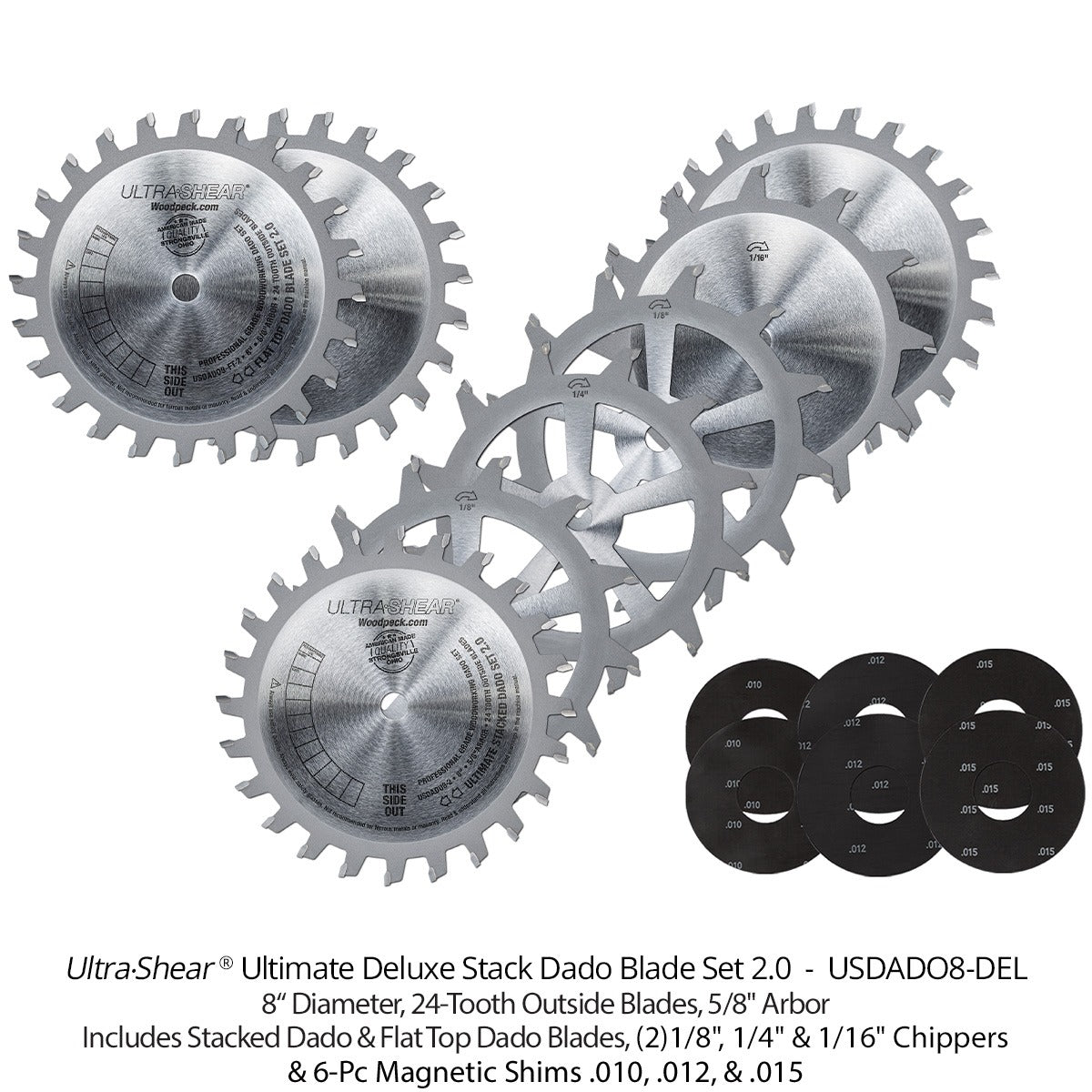 Ultra-Shear Ultimate Stacked Dado 2.0 Saw Blade Set
