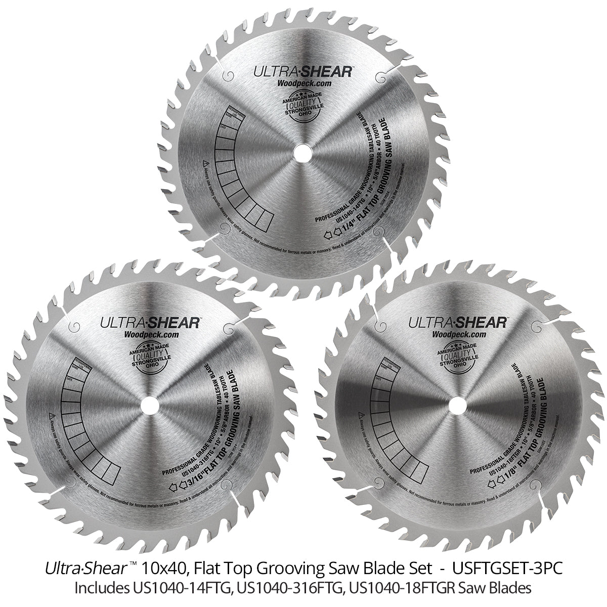 Ultra-Shear 10" 40-Tooth Flat Top Grooving Saw Blades