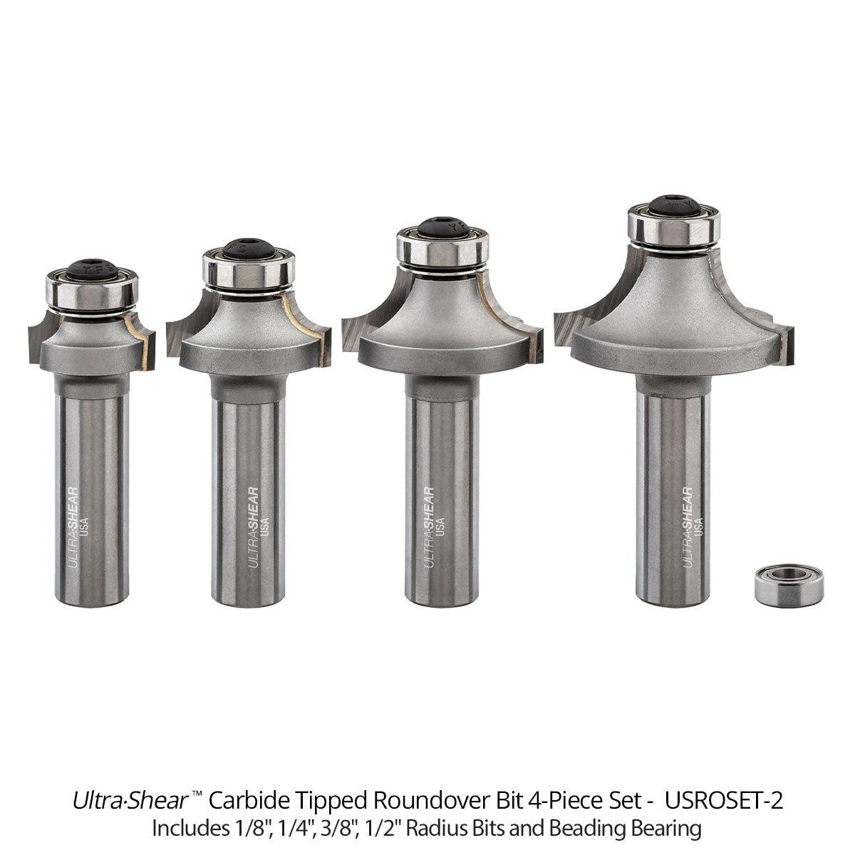 Roundover Router Bits - Carbide Tipped - 2 Flute