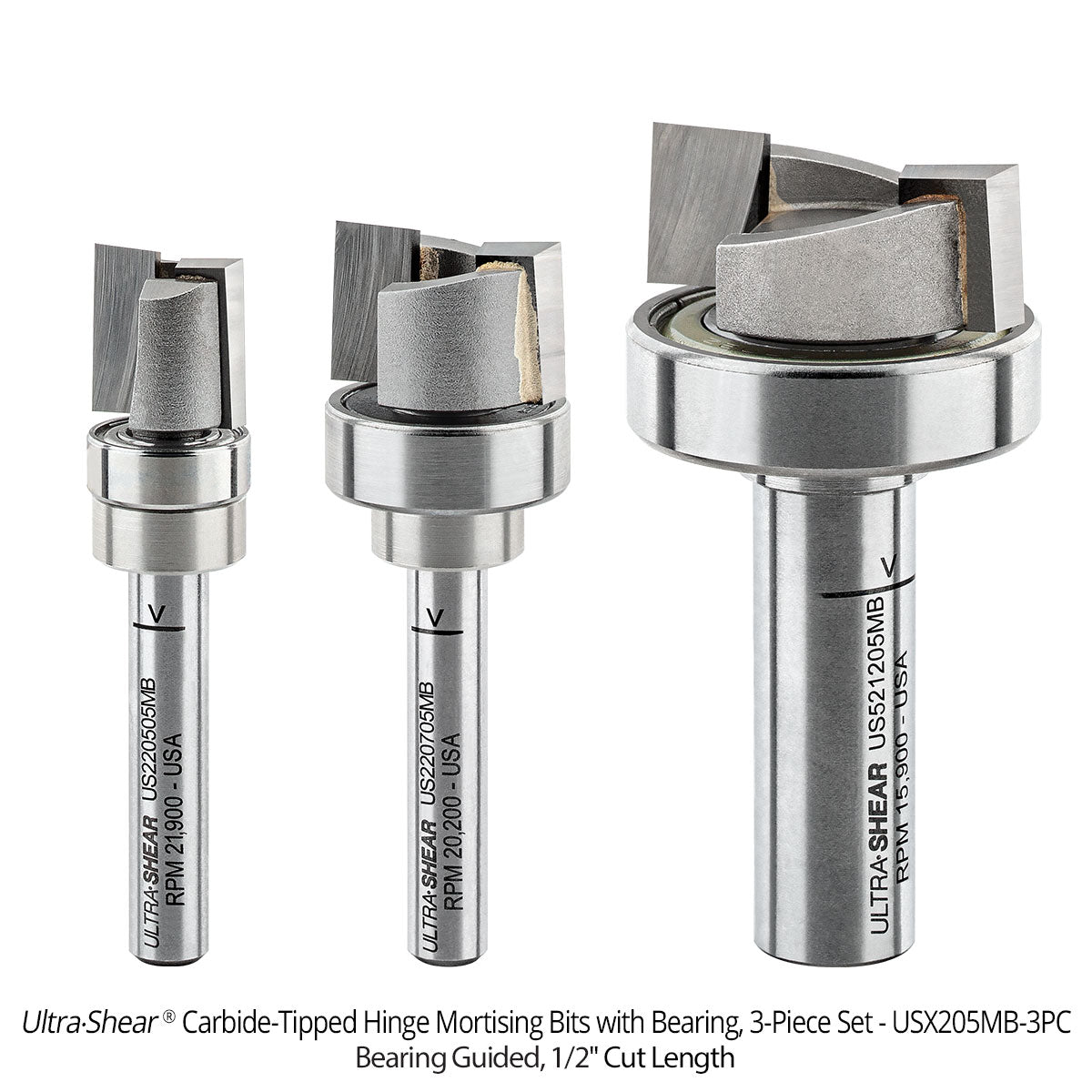 Hinge Mortising Router Bits - Carbide Tipped