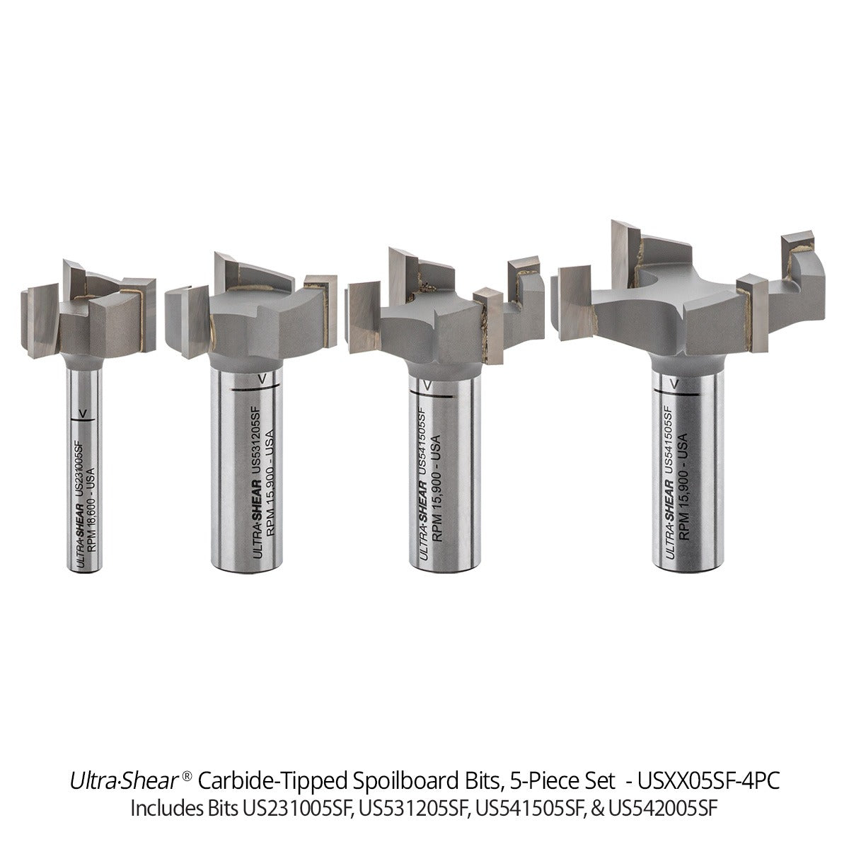 Spoilboard Router Bits - Carbide Tipped